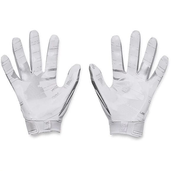 Under Armour 1370128 100 UA F8 Women Size LARGE Wht Silver Football Skill Gloves - Picture 7 of 11